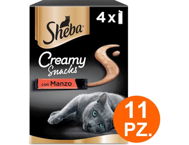 Sheba Creamy Snacks con Manzo Stick Cremosi Senza Zuccheri Aggiunti per Gatti