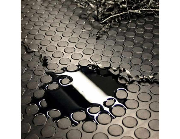 Tappeto gomma nero in PVC copertura pavimento largo 1x25 m bollo bullonato 4