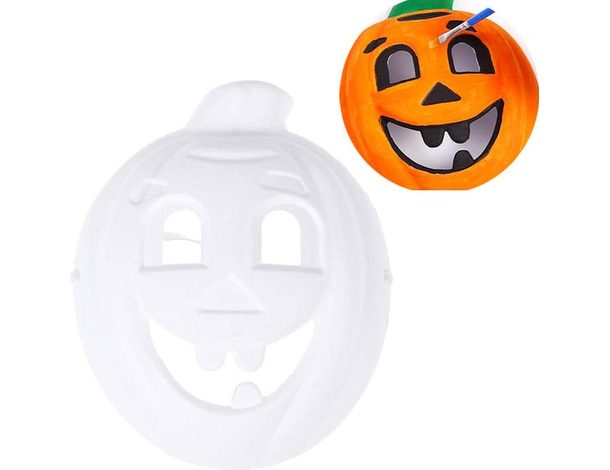 Carnevale Halloween maschera bianca zucca da colora re pumpkin 12 pezzi