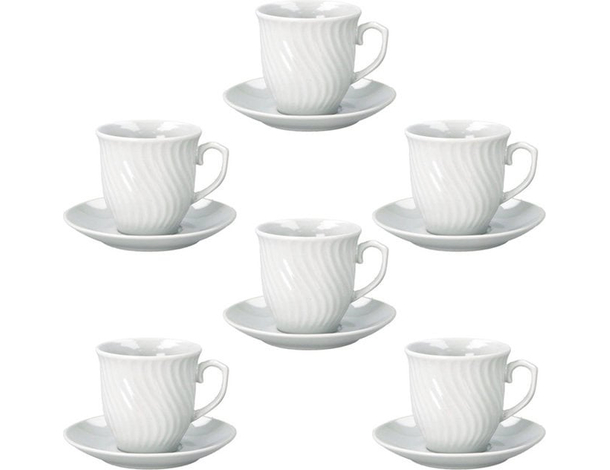 Tazza da tè The in porcellana bianca con piattino servizio da 6 tazzine caffè