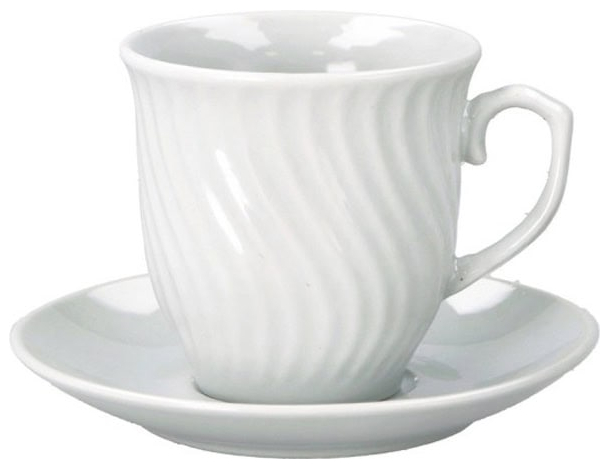 Tazza da tè The in porcellana bianca con piattino servizio da 6 tazzine caffè...