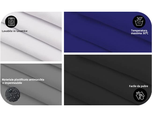 Tovaglia Antimacchia in Poliestere Impermeabile nera da cucina +...