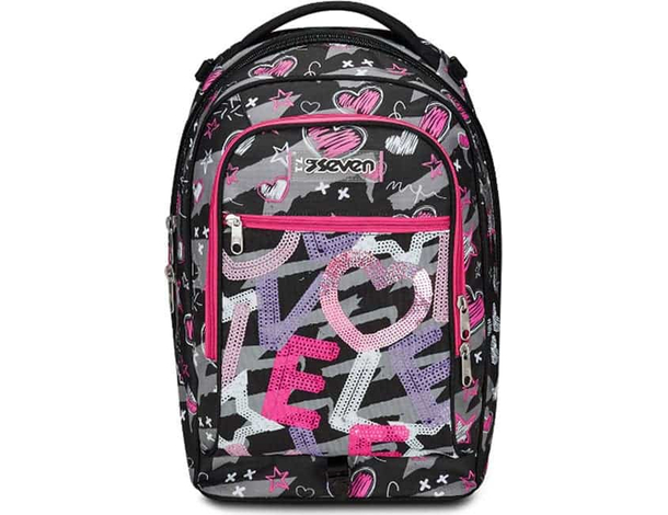 Zaino Trolley Jack 2 maxi Ruote Seven Draft Heart per scuola zaino staccabile...