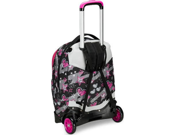 Zaino Trolley Jack 2 maxi Ruote Seven Draft Heart per scuola zaino staccabile...