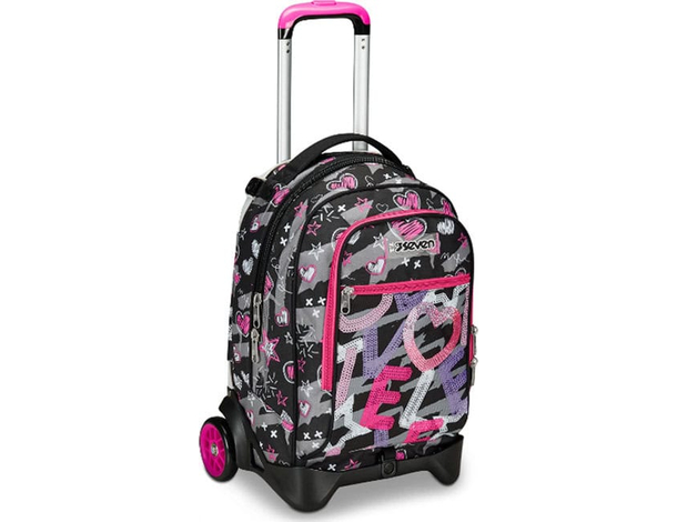Zaino Trolley Jack 2 maxi Ruote Seven Draft Heart per scuola zaino staccabile