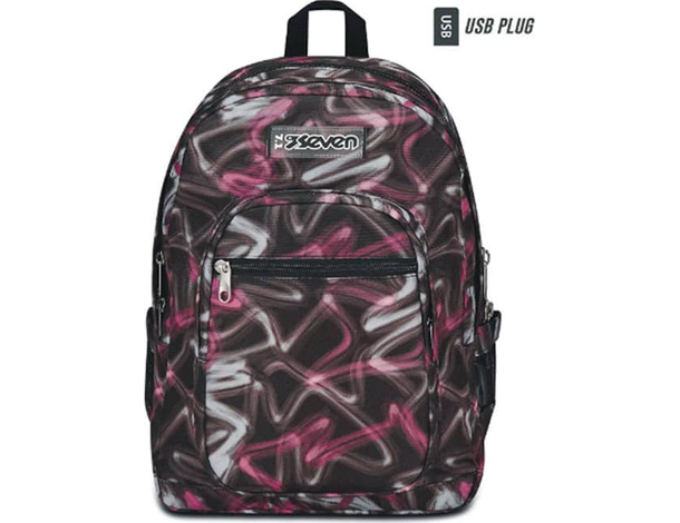 Seven Zaino Scuola Doppio Scomparto Freethink Girl - Rosa violet 33x44x20 cm...