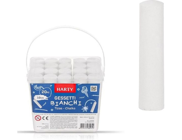 Confezione 20 pezzi Maxi Gessi Gessetti Bianchi per Scuola Lavagna Bambini e...