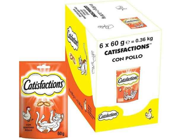 Catisfactions Snack per Gatto al Pollo Snack Croccanti con Ripieno di...