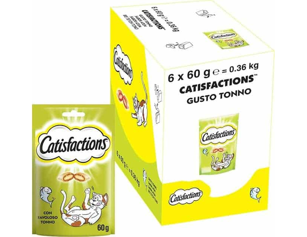 Catisfactions Snack per Gatto Snack Biscottini Croccanti con morbido Ripieno...