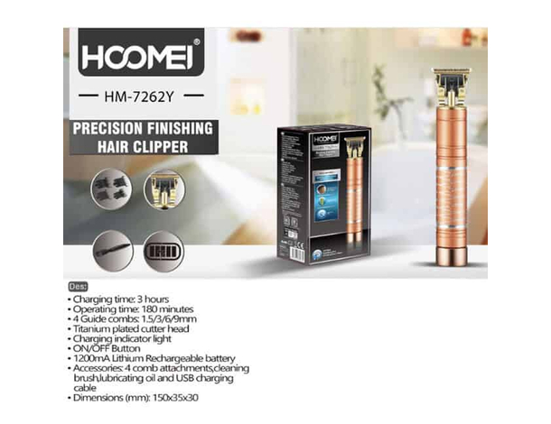 Tagliacapelli Professionale Cordless con Lama a T, 4 Pettini Guida, Autonomia...