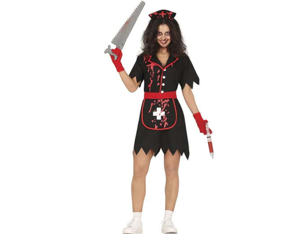 Costume infermiera zombie per Halloween e Carnevale, vestito insanguinato e...