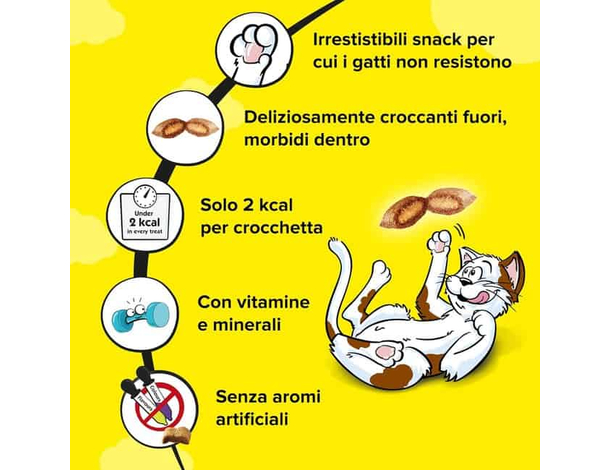 Catisfactions Snack per Gatto Snack Biscottini Croccanti con morbido Ripieno...