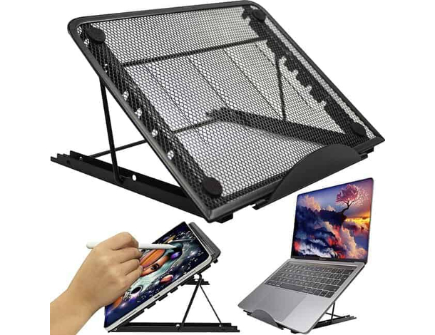 Supporto Regolabile per Laptop 10-15 Pollici, Design a Rete in Metallo, 6...