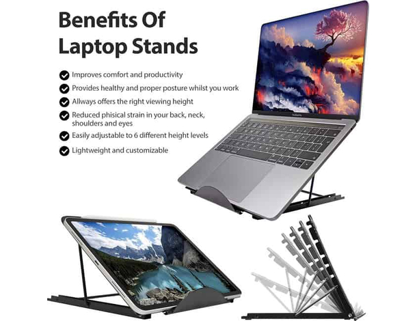 Supporto Regolabile per Laptop 10-15 Pollici, Design a Rete in Metallo, 6...