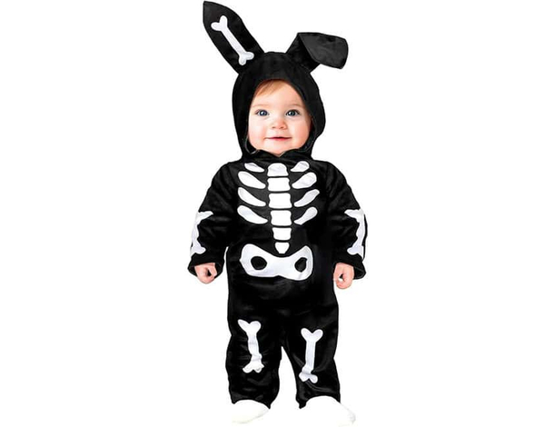 Costume Coniglio Scheletro Neonati 12-24 mesi - Tuta Con Cappuccio, Perfetto...