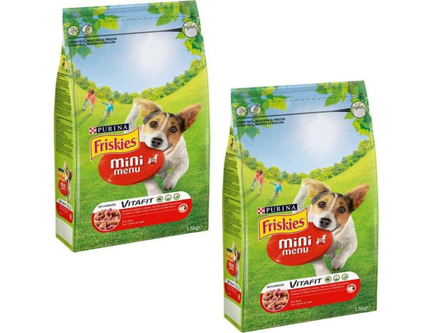 PURINA Friskies Mini Menu con Manzo: crocchette gustose e nutrienti, cani di...