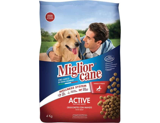 Miglior Cane Active 4 kg: Crocchette con Manzo per Cani Adulti, Benessere...
