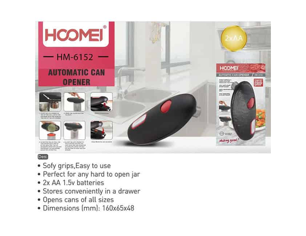 Apriscatole elettrico Hoomei HM-6152: compatto, sicuro e facile da usare per...