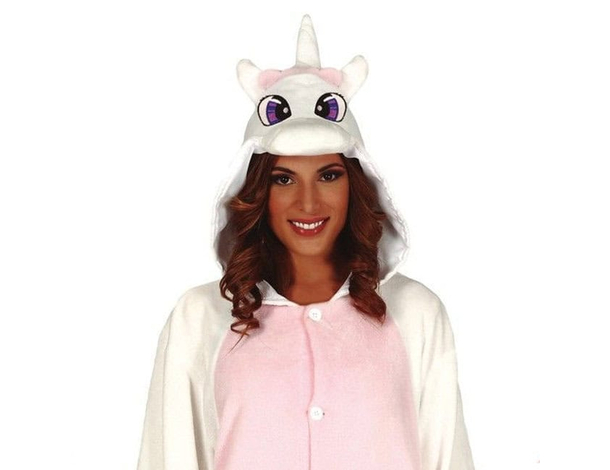 Costume unicorno rosa Kigurumi per Halloween e Carnevale, comodo e originale....