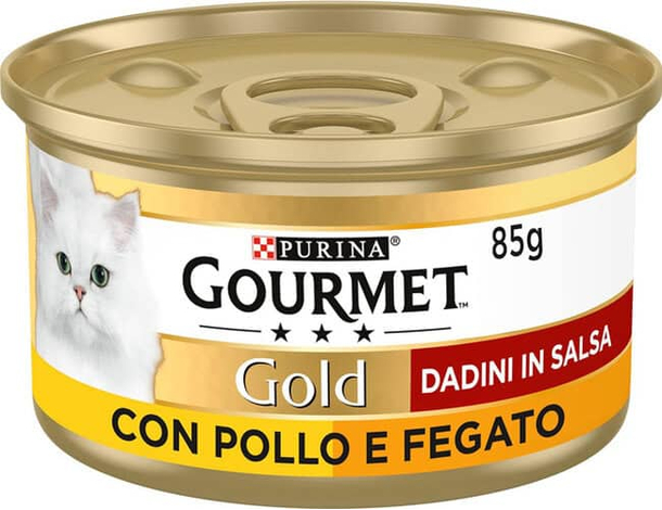Purina Gourmet Gold Dadini in Salsa Umido Gatto con Pollo e Fegato, 24...