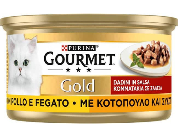 Purina Gourmet Gold Dadini in Salsa Umido Gatto con Pollo e Fegato, 24...