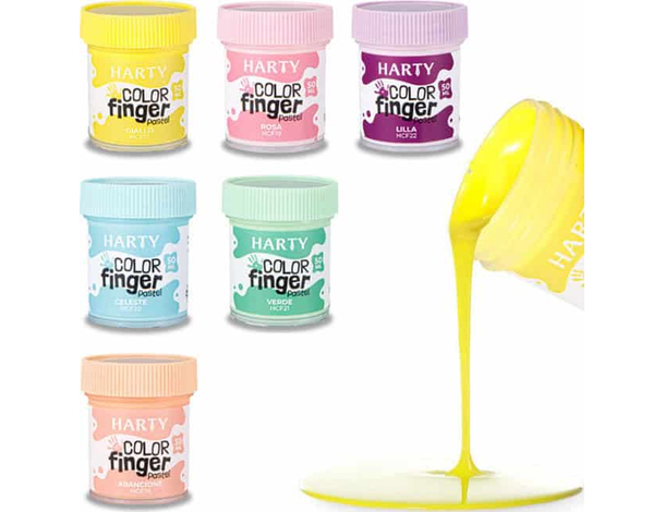 Set di 6 Colori a Dita Pastello, Atossici e Lavabili, Bambini e Creatività su...