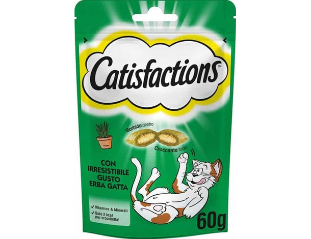 Catisfactions Snack per Gatto Snack Biscottini Croccanti con Ripieno al gusto...