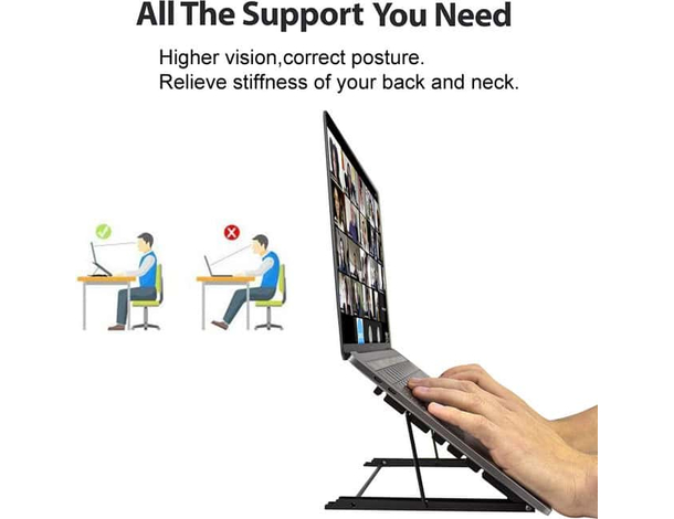 Supporto Regolabile per Laptop 10-15 Pollici, Design a Rete in Metallo, 6...