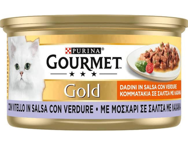 Purina Gourmet Gold Dadini in Salsa Cibo Umido per Gatto con Vitello in Salsa...