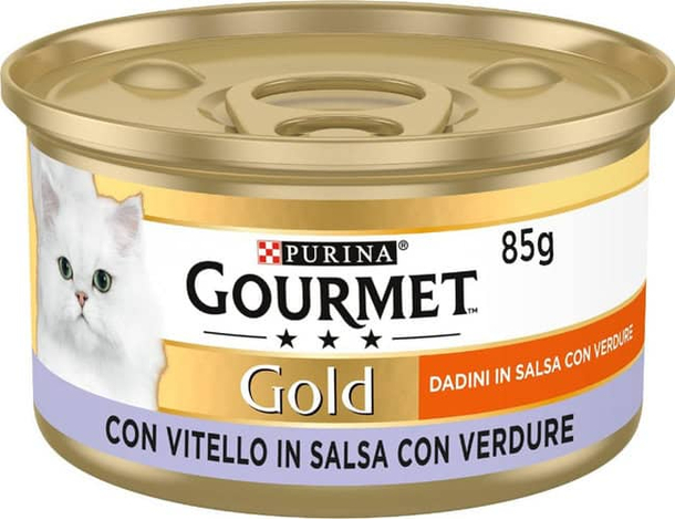 Purina Gourmet Gold Dadini in Salsa Cibo Umido per Gatto con Vitello in Salsa...