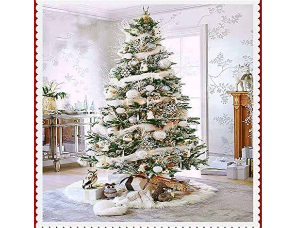 Tappeto Copribase per Albero di Natale in Peluche Bianco - Effetto Neve... Tappeto Copribase per Albero di Natale in Peluche Bianco - Effetto Neve...