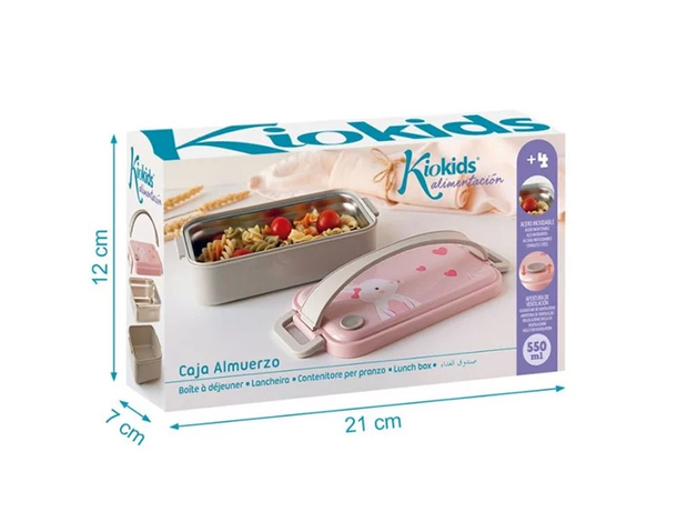 Kiokids Contenitore Di Pranzo In Acciaio Inossidabile, da 550ml, Coniglietto...