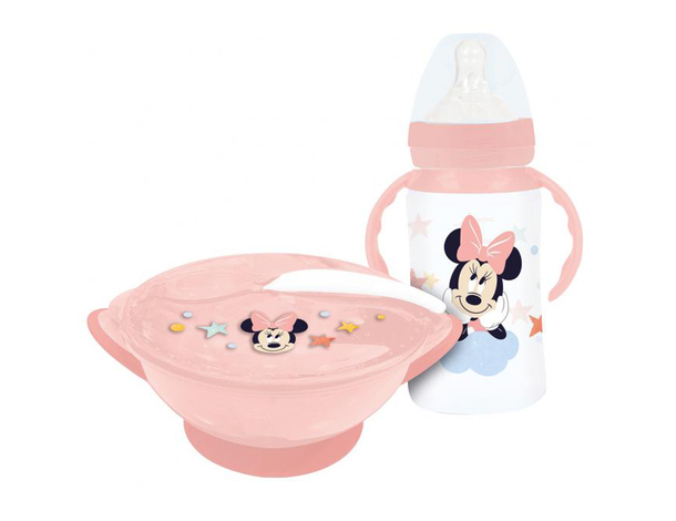 Set Pappa Disney Baby Minnie: Biberon 3 posizioni + Ciotola Antiscivolo con...