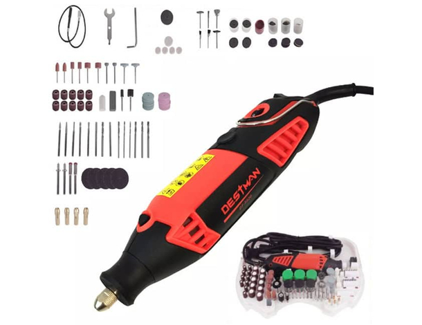 Smerigliatrice mini elettrica Destman DT-5525, 240W: 6 velocità, kit da 211...