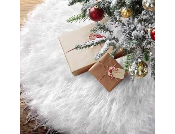Tappeto Copribase per Albero di Natale in Peluche Bianco - Effetto Neve... Tappeto Copribase per Albero di Natale in Peluche Bianco - Effetto Neve...