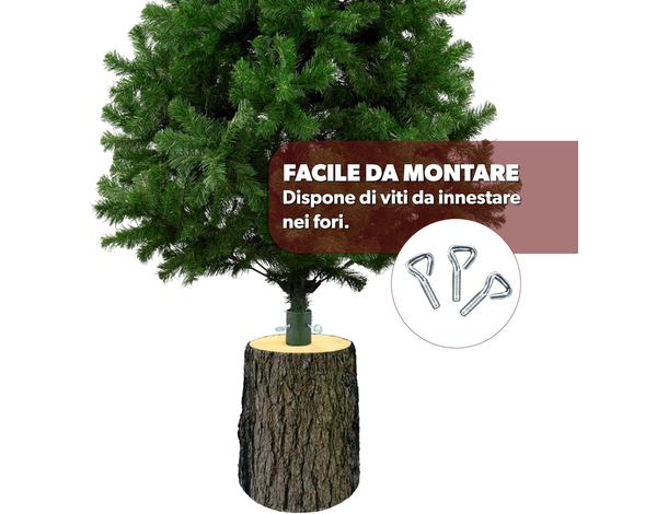 Base Tronco Effetto Legno: Eleganza e Stabilità per il Tuo Albero di Natale,...