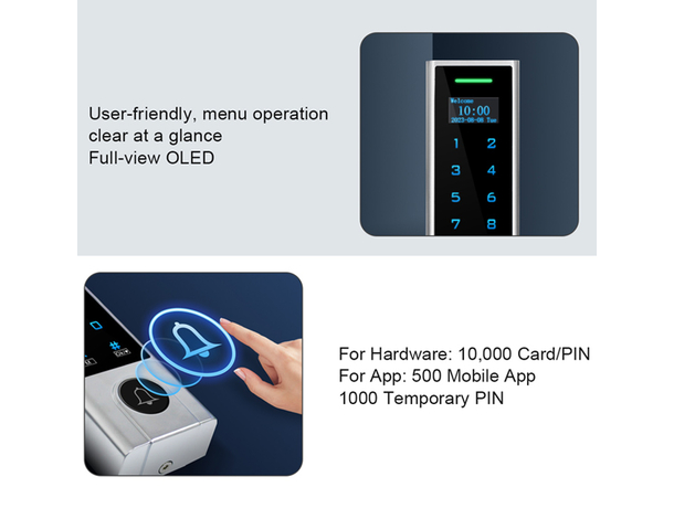 Controllo Accessi Tuya Bluetooth, Espandibile WIFI per controllo remoto,1000...