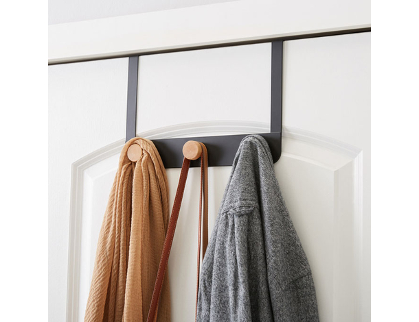 Appendiabiti da porta in metallo e bambù, 2-4 ganci, design moderno, facile...