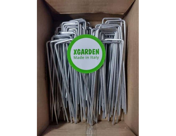 XgardeN 100x Picchetti per telo pacciamatura 150x30 mm in Acciaio zincato a...