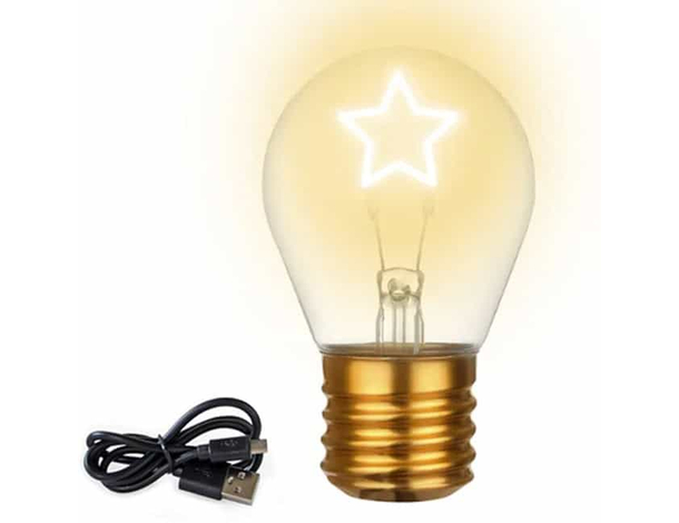 Lampada da Tavolo Ricaricabile, Lampadina da Tavolo a Forma di Stella,...