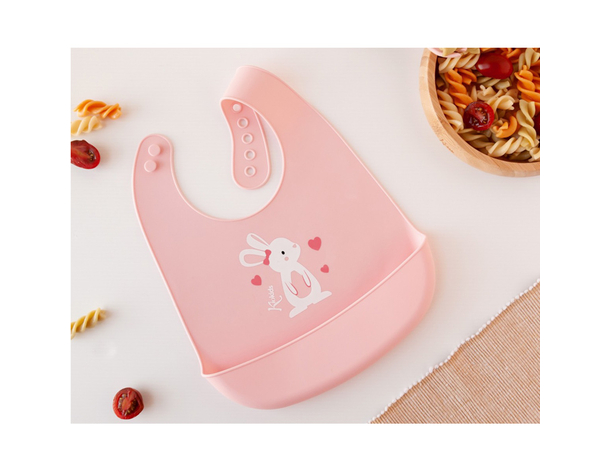 Bavaglino in silicone con tasca Coniglietto: impermeabile, regolabile,...