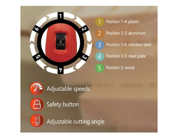 Sega a Pendolo Elettrica 710W 6 Velocità e Base Inclinabile fino a 45° per...