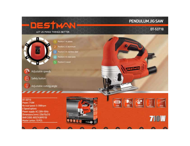 Sega a Pendolo Elettrica 710W 6 Velocità e Base Inclinabile fino a 45° per...