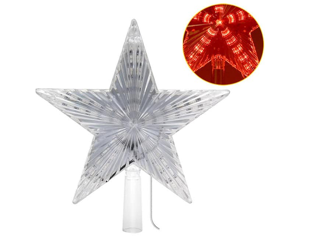 Puntale per Albero di Natale 31 LED, Stella luminosa Rossa, Ottimo Accessorio...