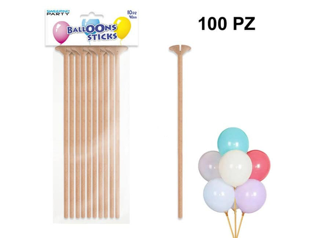 Bastoncini per Palloncini in Carta Avana Biodegradabile, Set 100 Pezzi,...