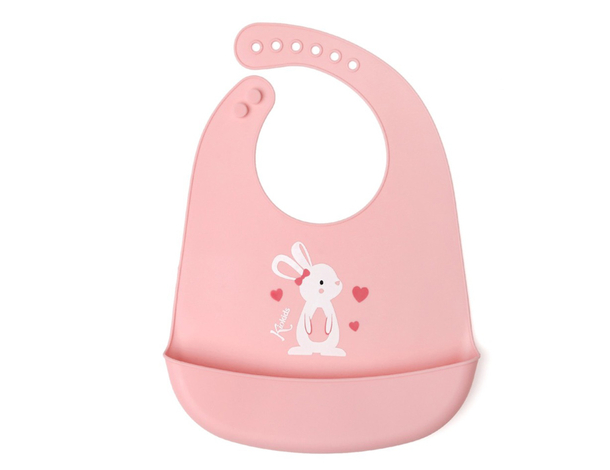 Bavaglino in silicone con tasca Coniglietto: impermeabile, regolabile,...