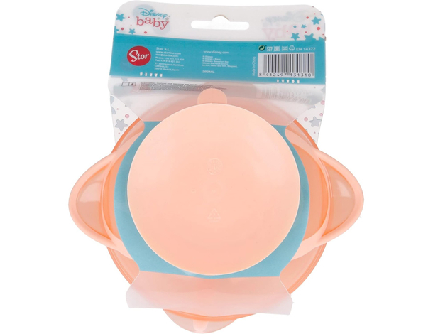 Ciotola antiscivolo con coperchio e cucchiaio Minnie per bambini in plastica,...