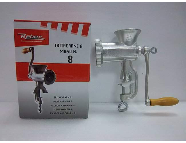 Tritacarne Manuale Reber N.8 Qualità Italiana, Facile da Usare, Perfetto per...