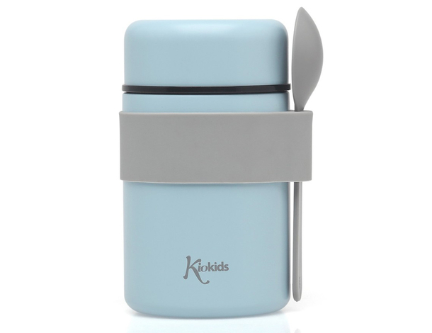 Kiokids Termos Pappine in Acciaio Inossidabile 500 Ml Con Cucchiaio Blu