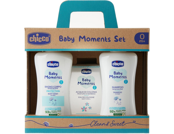 Chicco Baby Moments Set con Bagno Corpo E Shampoo Senza Lacrime 200ml, Acqua...